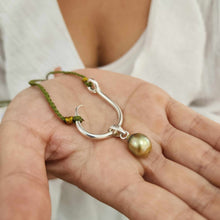 Load image into Gallery viewer, READY TO SHIP Civa Fiji Pearl Fish Hook Necklace - Nylon &amp; 925 Sterling Silver FJD$
