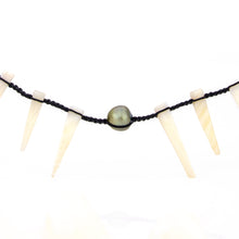 Load image into Gallery viewer, READY TO SHIP Civa Fiji Pearl &amp; Mother of Pearl Necklace - Nylon &amp; Faux Suede FJD$
