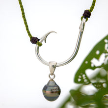 Load image into Gallery viewer, READY TO SHIP Civa Fiji Pearl Fish Hook Necklace - Nylon &amp; 925 Sterling Silver FJD$
