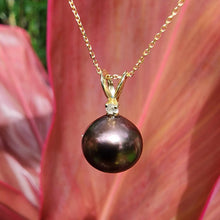 Load image into Gallery viewer, READY TO SHIP Civa Fiji Pearl Necklace with Diamond Set Pendant - 14k Solid Gold FJD$
