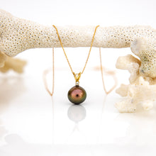 Load image into Gallery viewer, READY TO SHIP Civa Fiji Pearl Necklace with Diamond Set Pendant - 14k Solid Gold FJD$
