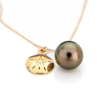 Load image into Gallery viewer, READY TO SHIP Civa Fiji Pearl Necklace with Sand Dollar Charm - 14k Solid Gold FJD$
