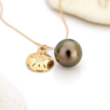 Load image into Gallery viewer, READY TO SHIP Civa Fiji Pearl Necklace with Sand Dollar Charm - 14k Solid Gold FJD$
