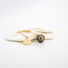 Load image into Gallery viewer, READY TO SHIP Civa Fiji Pearl Necklace with Sand Dollar Charm - 14k Solid Gold FJD$
