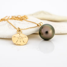 Load image into Gallery viewer, READY TO SHIP Civa Fiji Pearl Necklace with Sand Dollar Charm - 14k Solid Gold FJD$
