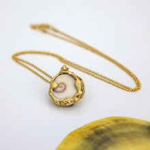 Load image into Gallery viewer, READY TO SHIP Cast Cats eye Shell Necklace - Solid 9k Gold FJD$
