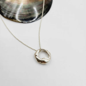 READY TO SHIP Free Flow Circle Necklace - 925 Sterling Silver FJD$