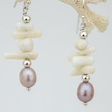 Load image into Gallery viewer, READY TO SHIP Freshwater Pearl &amp; Coral Earrings - 925 Sterling Silver FJD$
