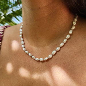 READY TO SHIP Freshwater Pearl Strand Necklace - 925 Sterling Silver FJD$