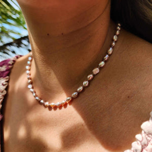 READY TO SHIP Freshwater Pearl Strand Necklace - 925 Sterling Silver FJD$