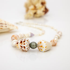 READY TO SHIP Pearl & Shell Necklace - 925 Sterling Silver FJD$