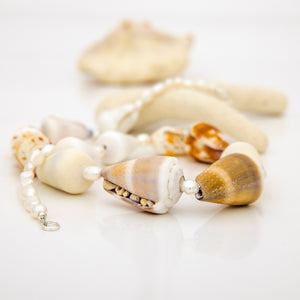 READY TO SHIP Freshwater Pearl & Shell Necklace - 925 Sterling Silver FJD$