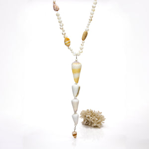 READY TO SHIP Freshwater Pearl & Shell Necklace - 925 Sterling Silver FJD$