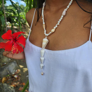 READY TO SHIP Freshwater Pearl & Shell Necklace - 925 Sterling Silver FJD$