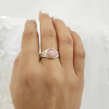 Load image into Gallery viewer, READY TO SHIP Free Flow Precious Stone Ring - Pink Opal - 925 Sterling Silver FJD$
