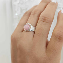 Load image into Gallery viewer, READY TO SHIP Free Flow Precious Stone Ring - Pink Opal - 925 Sterling Silver FJD$
