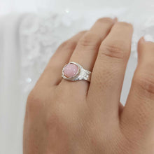 Load image into Gallery viewer, READY TO SHIP Free Flow Precious Stone Ring - Pink Opal - 925 Sterling Silver FJD$
