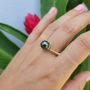 READY TO SHIP Civa Fiji Saltwater Pearl Ring - 14k Gold Fill FJD$