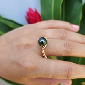 READY TO SHIP Civa Fiji Saltwater Pearl Ring - 14k Gold Fill FJD$