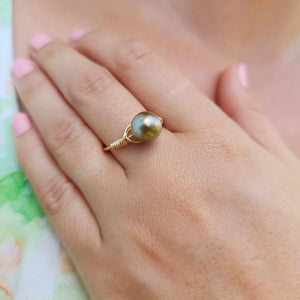 READY TO SHIP Civa Fiji Saltwater Pearl Ring - 14k Gold Fill FJD$