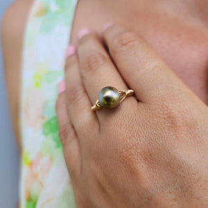 READY TO SHIP Civa Fiji Saltwater Pearl Ring - 14k Gold Fill FJD$