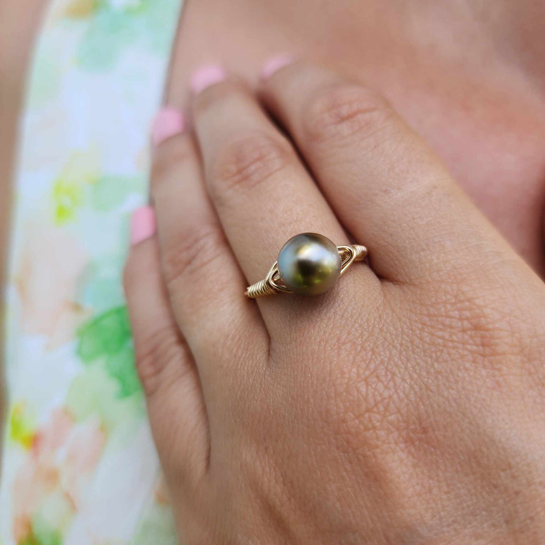 READY TO SHIP Civa Fiji Saltwater Pearl Ring - 14k Gold Fill FJD$