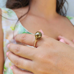 READY TO SHIP Civa Fiji Saltwater Pearl Ring - 14k Gold Fill FJD$