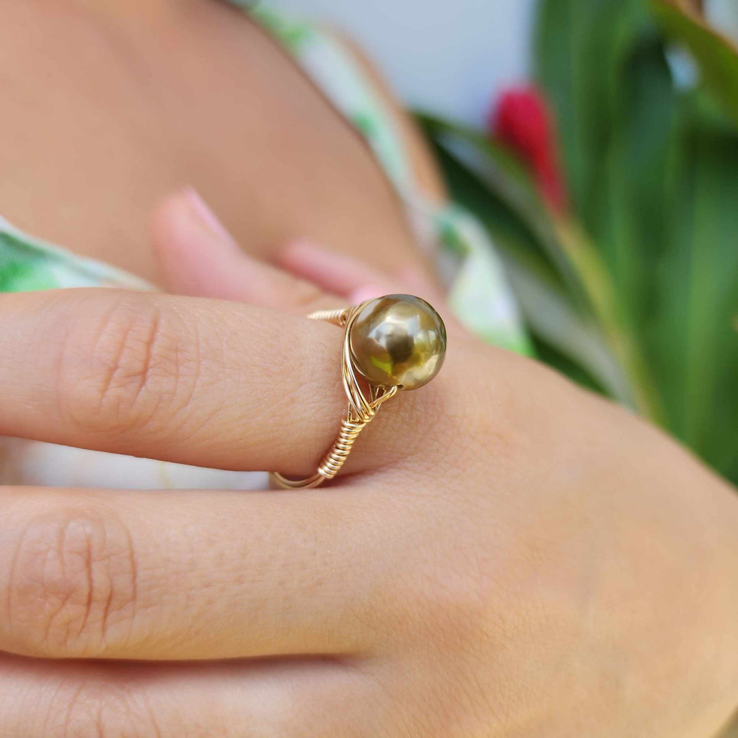 READY TO SHIP Civa Fiji Saltwater Pearl Ring - 14k Gold Fill FJD$