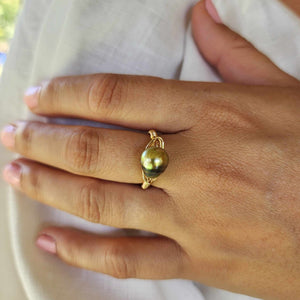 READY TO SHIP Civa Fiji Saltwater Pearl Ring - 14k Gold Fill FJD$