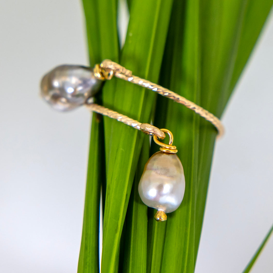 READY TO SHIP - Fiji Keshi Pearl Twist Layer Ring - 14k Gold Fill FJD$