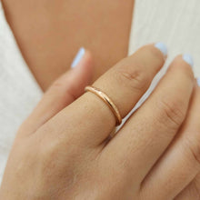 Load image into Gallery viewer, MADE TO ORDER - Stacker Ring with hammered detail - 14k Gold Fill FJD$
