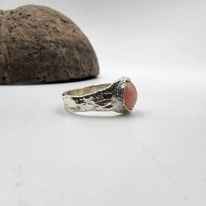 READY TO SHIP Free Flow Precious Stone Ring - Pink Opal - 925 Sterling Silver FJD$