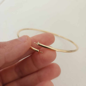 CUSTOM Pearl Bangle Setting - 14k Gold Fill