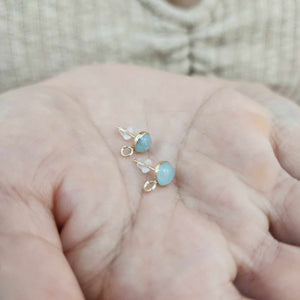 CUSTOM Aquamarine Stud Earring Setting - 14k Gold Fill