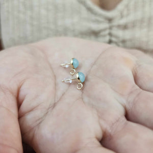 CUSTOM Aquamarine Stud Earring Setting - 14k Gold Fill