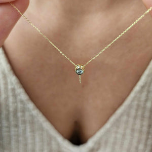 CUSTOM Diamond Pearl  Pendant Setting & Chain - 14k Solid Gold