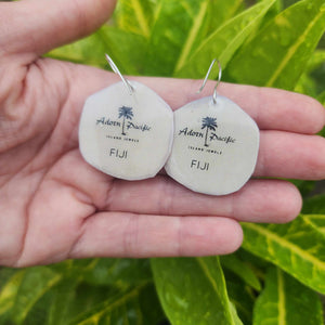 READY TO SHIP Sand Dollar Resin Earrings - 925 Sterling Silver FJD$