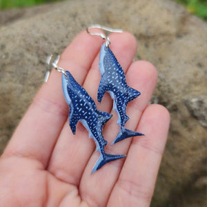 READY TO SHIP Shark Resin Earrings - 925 Sterling Silver FJD$