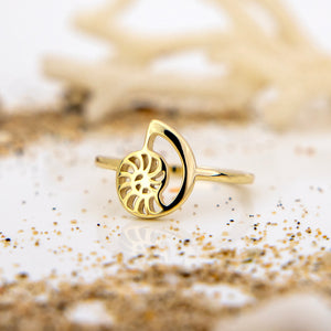 READY TO SHIP Mini Nautilus Ring - 9k Solid Gold FJD$