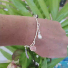 Load and play video in Gallery viewer, READY TO SHIP Fiji Keshi Pearl &amp; Shell Closed Bangle in 925 Sterling Silver - FJD$
