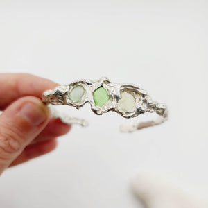 READY TO SHIP Free Flow Seaglass Bangle - 925 Sterling Silver FJD$ - Adorn Pacific - All Products