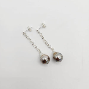 READY TO SHIP - Saltwater Pearl Stud Drop Earrings - 925 Sterling Silver FJD$ - Adorn Pacific - Earrings