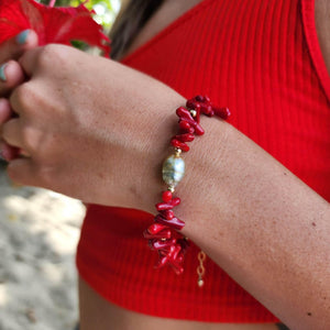 READY TO SHIP Civa Fiji Pearl Red Coral Bracelet - FJD$ - Adorn Pacific - All Products