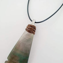 Load image into Gallery viewer, CONTACT US TO RECREATE THIS SOLD OUT STYLE Carved Mother of Pearl Necklace - 925 Sterling Silver &amp; Wax Cord FJD$ - Adorn Pacific - Necklaces
