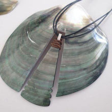 Load image into Gallery viewer, CONTACT US TO RECREATE THIS SOLD OUT STYLE Carved Mother of Pearl Necklace - 925 Sterling Silver &amp; Wax Cord FJD$ - Adorn Pacific - Necklaces
