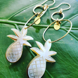 CONTACT US TO RECREATE THIS SOLD OUT STYLE Pineapple Fiji Oyster Shell Earrings 14k Gold Filled - FJD$ - Adorn Pacific - Earrings