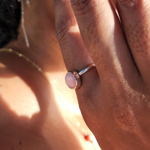 READY TO SHIP - Bezel Set Precious Stone Ring - Pink Opal - 925 Sterling Silver FJD$ - Adorn Pacific - Rings