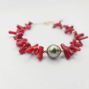 CONTACT US TO RECREATE THIS SOLD OUT STYLE Civa Fiji Pearl Red Coral Bracelet - FJD$ - Adorn Pacific - All Products