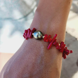CONTACT US TO RECREATE THIS SOLD OUT STYLE Civa Fiji Pearl Red Coral Bracelet - FJD$ - Adorn Pacific - All Products