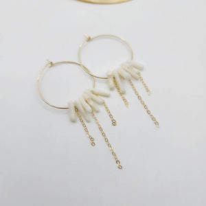 READY TO SHIP Coral Hoop Earrings - 14k Gold Fill FJD$ - Adorn Pacific - All Products